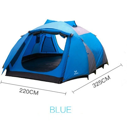 2021 Easy Instant Automatic Pop Up 4 personas de doble capa para acampar al aire libre tiendas de campaña impermeables